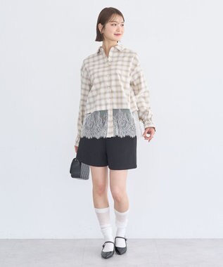 earth music&ecology 【予約】適ON レースヘムシャツ Check