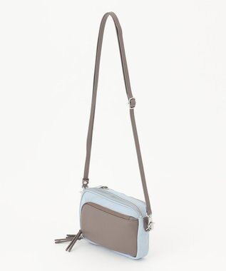 Y'SACCS ナイロン×リサイクルレザー　コンビマルチポシェット ライトブルー