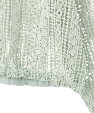 AMERICAN HOLIC 【先行予約】幾何学レースフードシャツ Light Green