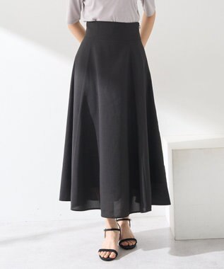 earth music&ecology シアーバックレースアップフレアスカート Black