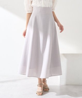 earth music&ecology シアーバックレースアップフレアスカート Light Gray
