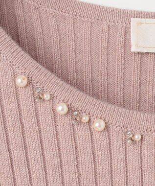 ANY SIS 【洗える】プチジュエル ニット ローズグレー