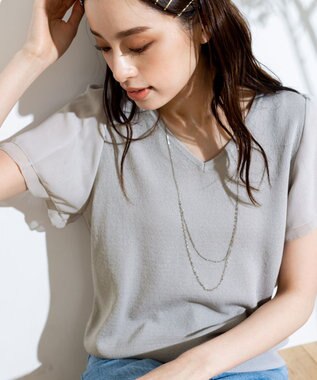 Tiaclasse 【安田美沙子さん  小倉優子さん着用・日本製】大人可愛い2連風チェーンネックレス シルバー