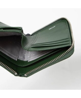 UNBILLION ペルケ perche / ドット型押しラウンドパームフィット財布 グリーン