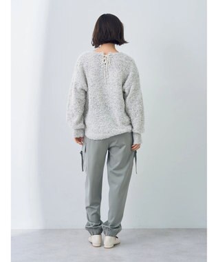 YECCA VECCA レースアップリボンヤーンニット Ivory