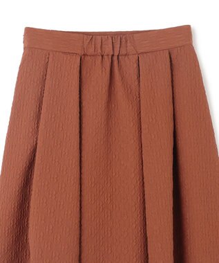 UNFILO エンボスフレアスカート ブラウン