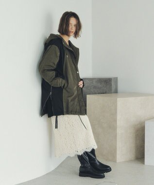 YECCA VECCA パディングフーディーコート Khaki