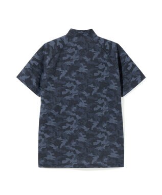 ZERO HALLIBURTON クールドッツ カモ柄モックネックTシャツ ZHG-M6S6b 85192 ネイビー