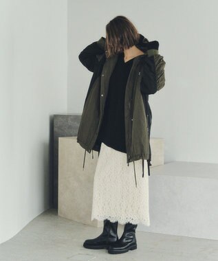 YECCA VECCA パディングフーディーコート Khaki