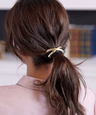 Tiaclasse クロスモチーフヘアゴム ゴールド
