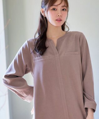 Tiaclasse L 【洗える】スエード調チュニック ピンクベージュ