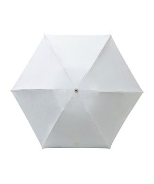 MOONBAT FURLA(フルラ) 晴雨兼用日傘 折りたたみ傘 フワクール生地使用 軽量 無地×アーチロゴ オフホワイト