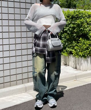 WEGO ラメショートニットプルオーバー グレー