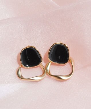 Tiaclasse カラーメタルリングピアス ゴールド×ブラック