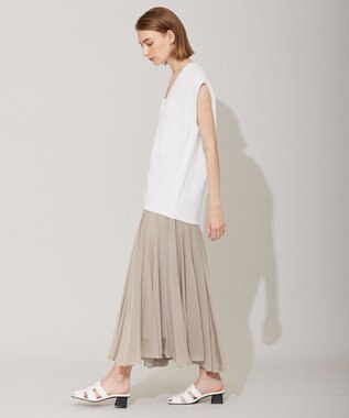 ICB 【洗える】 リネンブレンドシャイン ベスト オフホワイト系