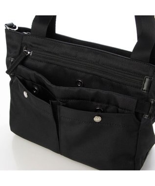 LA BAGAGERIE フロントポケット　スクエアナイロントート ブラック