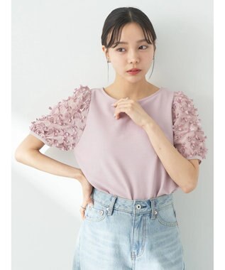 earth music&ecology リボンスリーブプルオーバー Pink