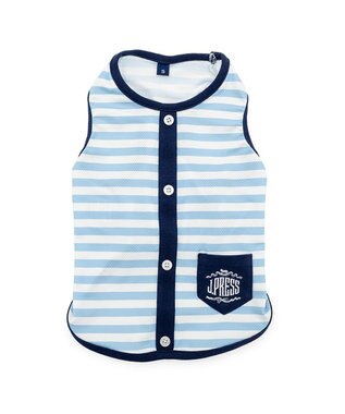 PET PARADISE J.PRESS 接触冷感 ボーダー タンクトップ 小型犬 ホワイト×ブルー