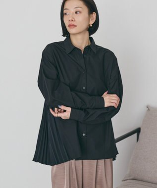 AMERICAN HOLIC 【イージーケア】バックプリーツシャツ Black