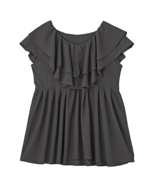 earth music&ecology ラッフルフリルワンピース Charcoal Gray