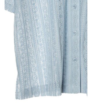 earth music&ecology フラワーレースシャツ Sax