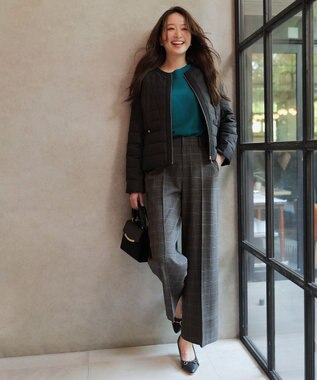 ANY SIS 【2WAY】ノーカラーダウン ジャケット ブラック