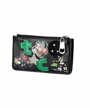 tsumori chisato CARRY tcパッチワーク カードケース フラグメントケース ミニ財布 ブラック