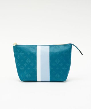 russet ラインプリントポーチ M(Z-226) Turquoise