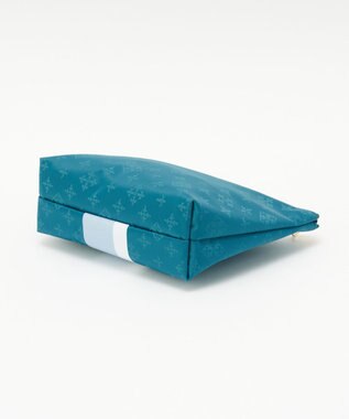 russet ラインプリントポーチ M(Z-226) Turquoise