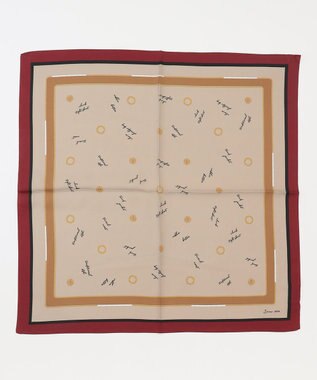 J.PRESS LADIES Vintageプリント スクエア スカーフ ワイン系5