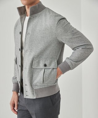 GOTAIRIKU 新作【ストレッチ/洗える/吸水速乾】ノルマンディーリネン A-1ブルゾン ライトグレー系8