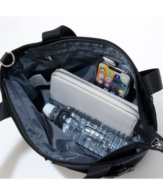 LA BAGAGERIE フロントポケット　スクエアナイロントート ブラック