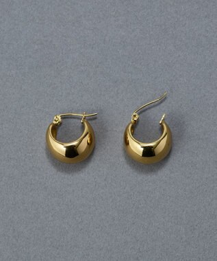 Phoebe 〈金属アレルギー対応〉ドームメタルフープピアス/ゴールド　シンプル/大振り ゴールド