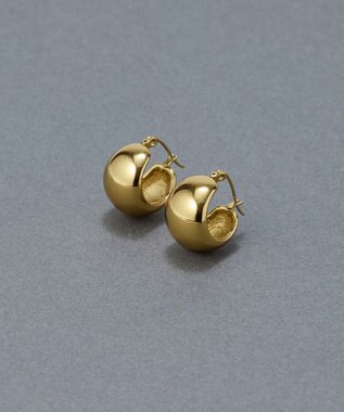 Phoebe 〈金属アレルギー対応〉ドームメタルフープピアス/ゴールド　シンプル/大振り ゴールド