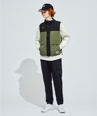 PW CIRCULUS 【手軽に防寒】【MEN】中綿ベスト カーキ系