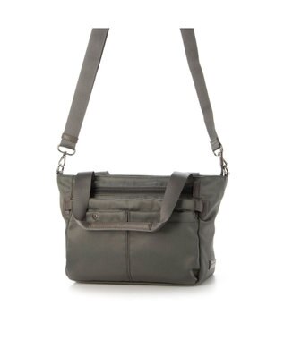 LA BAGAGERIE フロントポケット　スクエアナイロントート グレー