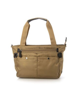 LA BAGAGERIE フロントポケット　スクエアナイロントート ベージュ