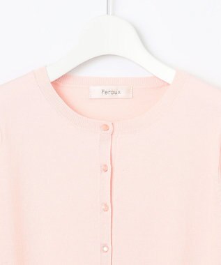 Feroux 【接触冷感・UVカット】ハーフスリーブ カーディガン ピンク系