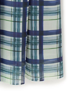 23区 【WEB&一部店舗限定/洗える】手書き風チェックプリント ギャザー スカート ブルーチェック