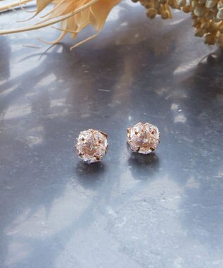 Tiaclasse 【金属アレルギー対応】シャイニーストーンジルコニアピアス ピンクゴールド