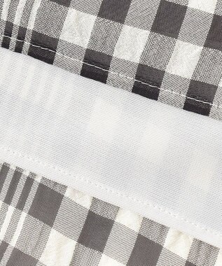 J.PRESS LADIES 【WEB限定カラーあり・洗える】シアーチェック カットソー ブラック×アイボリーギンガム系