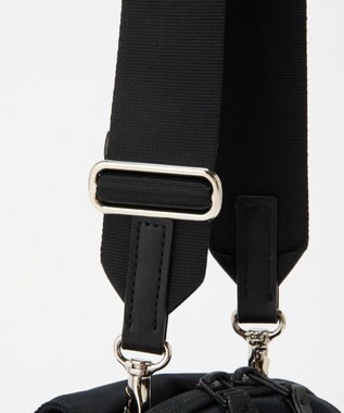 russet ≪500mlペットボトルが入る≫ナイロン多機能ミニショルダーバッグ(CE-1613) Black