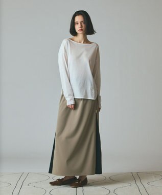 GRACE CONTINENTAL サイドジップスカート カーキ