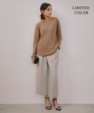 ICB 【WEB限定カラーあり・洗える】ペーパーブレンドシャインニット プルオーバー レディッシュブラウン系［WEB限定］