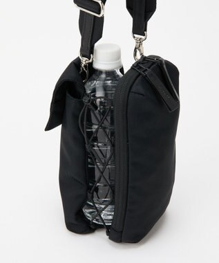 russet ≪500mlペットボトルが入る≫ナイロン多機能ミニショルダーバッグ(CE-1613) Black