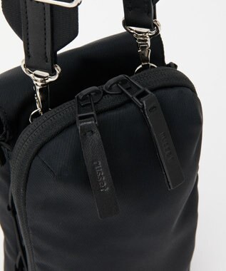 russet ≪500mlペットボトルが入る≫ナイロン多機能ミニショルダーバッグ(CE-1613) Black