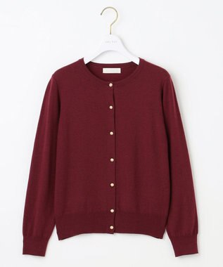 ANY SIS 【ウールブレンドシリーズ】ベーシック カーディガン ボルドー