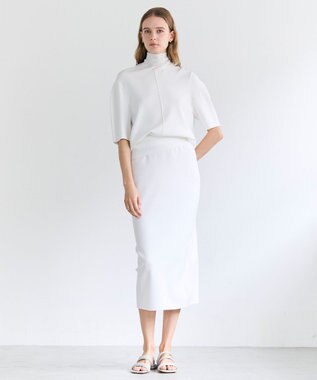 BEIGE， LAURA / ドライタッチ ストレッチショートスリーブニット Ecru