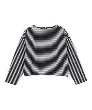 ドライタッチリブ バックZIP ボーダートップス