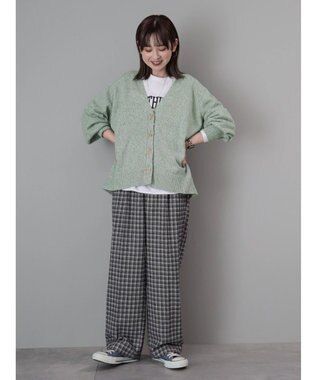 AMERICAN HOLIC ＭＩＸＶネックニットカーディガン Green